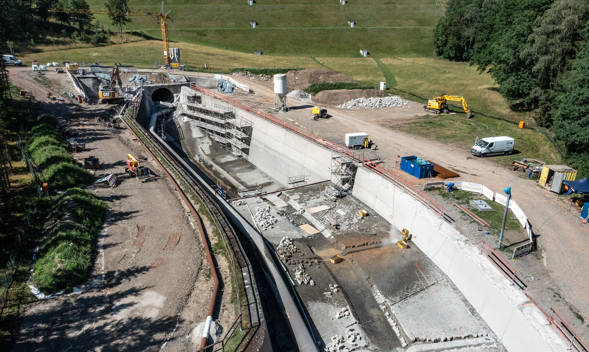 Die Arbeiten an der Talsperre Zeulenroda schreiten weiter voran